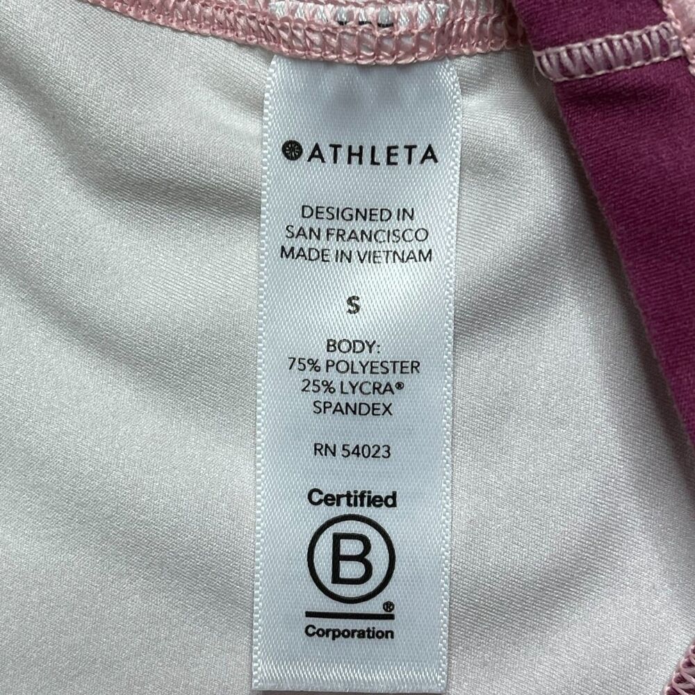 Athleta Shanti Tie Dye Sea Spray Crop Tank Racer Back Size S Fitted Workout - Picture 6 of 7